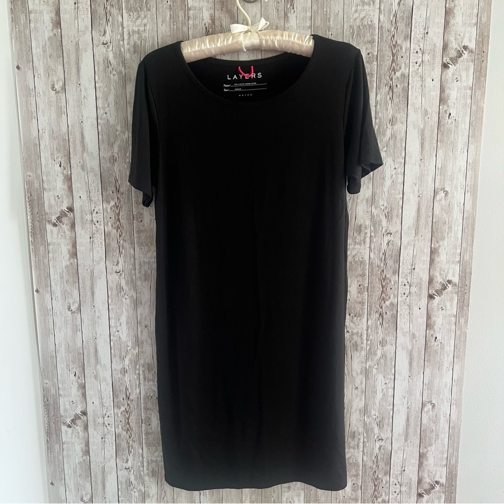 Hatch Maternity T-Shirt Black Short Sleeve Women's Dress Medium